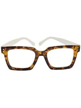 NWOT - JESSICA SIMPSON WOMEN'S READING GLASSES +2.00 - BROWN & TAN PRINT FRAME